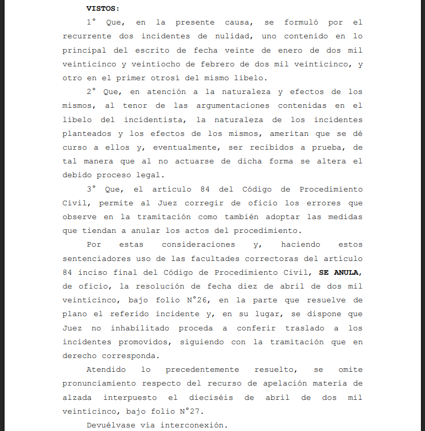 Estudio Jurídico destaca fallo de la Corte de La Serena que refuerza el debido proceso y tramitación de incidentes de nulidad
